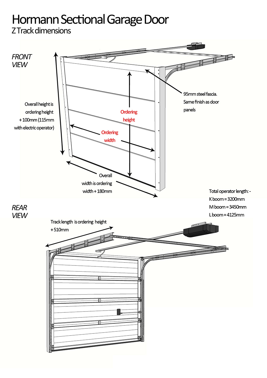 LPU42 S Ribbed White Woodgrain (standard sizes) Sectional Garage